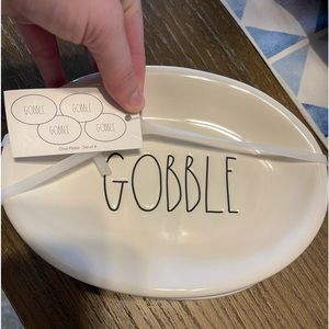 Rae Dunn “Gobble” thanksgiving appetizer plates
